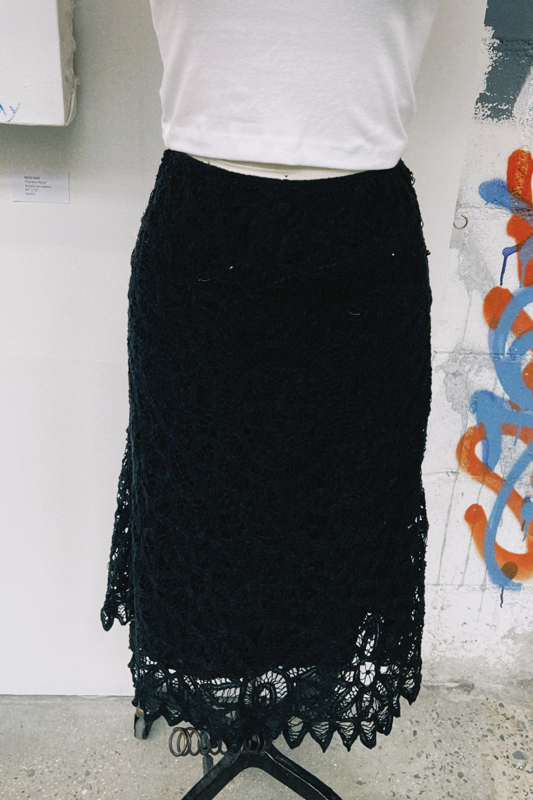 Chicos Black Lacy Skirt