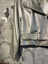 Load image into Gallery viewer, Silver Vakko Metallic Leather Jacket
