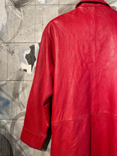 Load image into Gallery viewer, Red Leather Jacket with Coin Toggle Zipper
