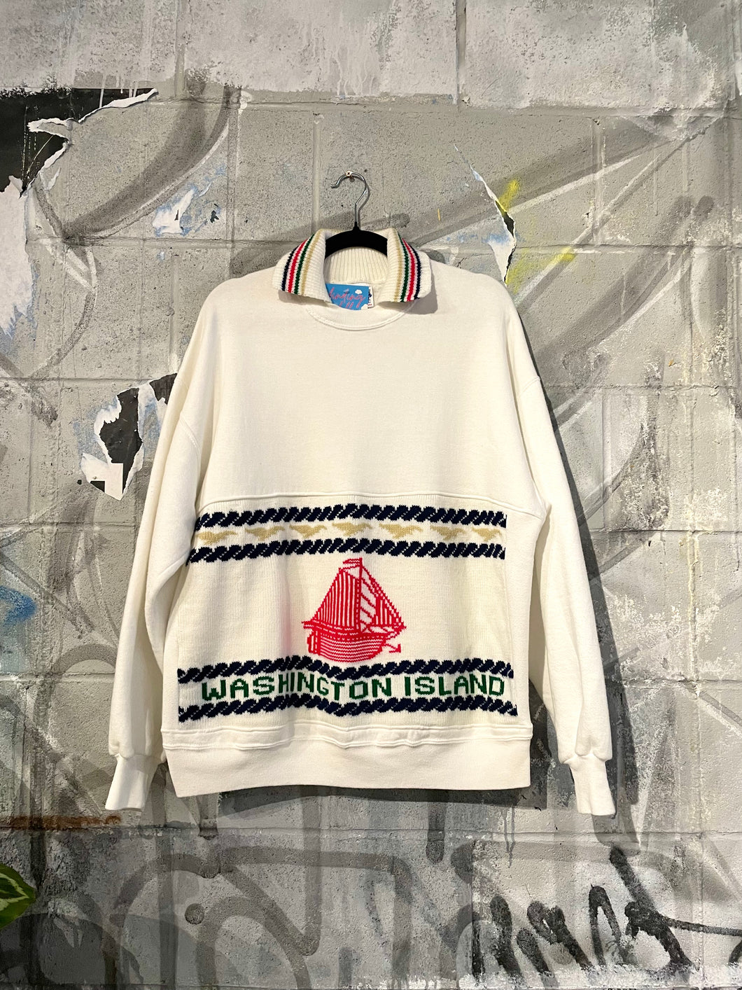 1990s Washington Island Collared Sweatshirt