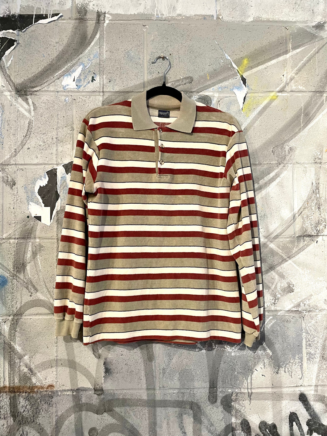 1980s Gant Velour Striped Sweater