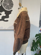Load image into Gallery viewer, Vintage Fur Neck Canvas Bomber Jacket

