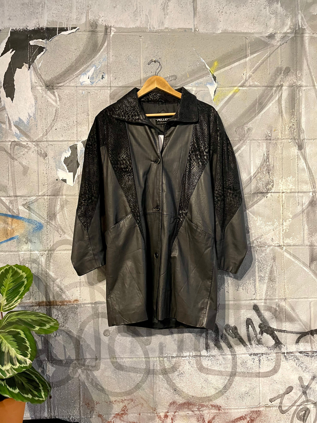 Vintage Black Pelle Leather Jacket