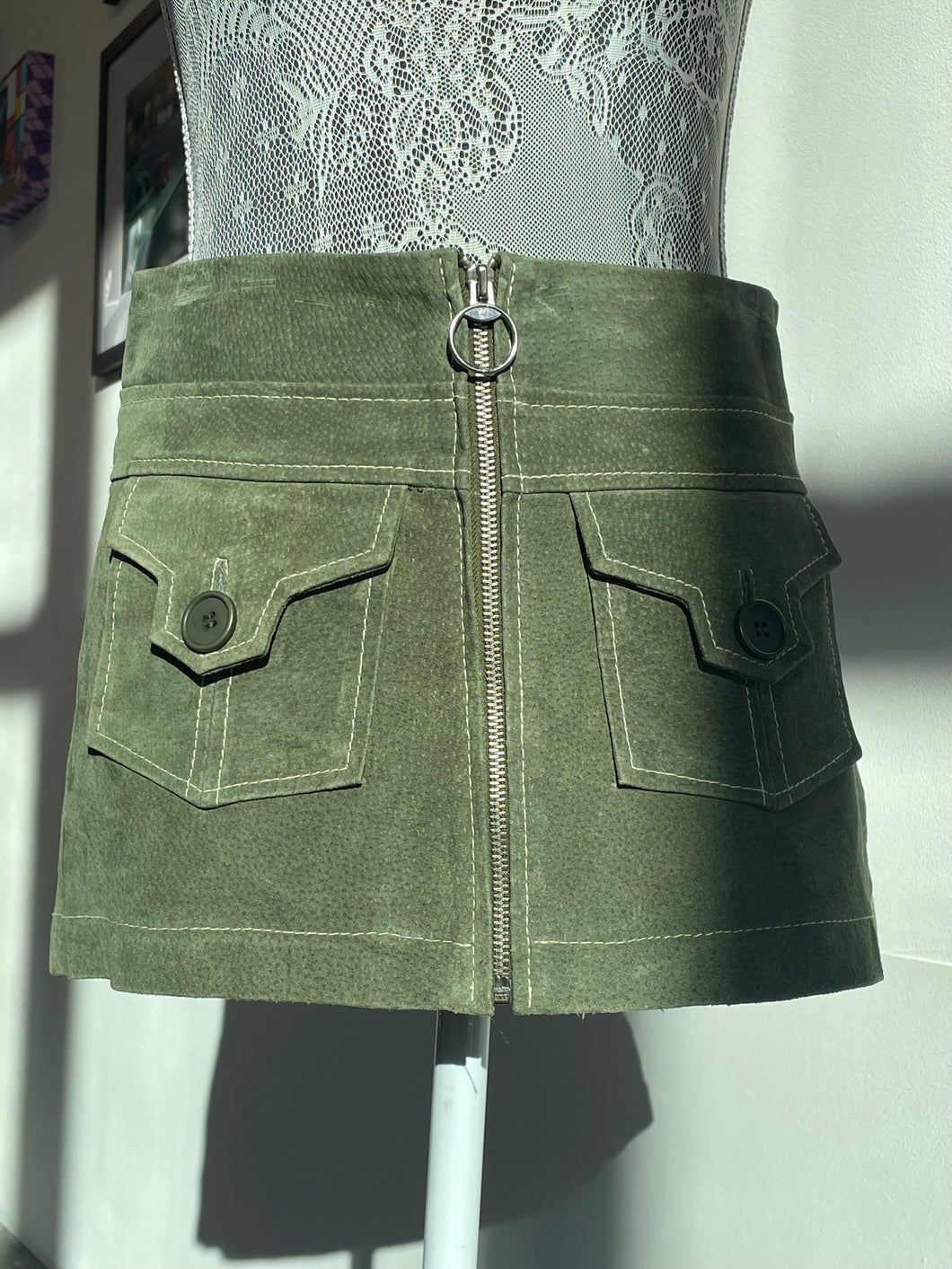 Suede Micro Mini Skirt