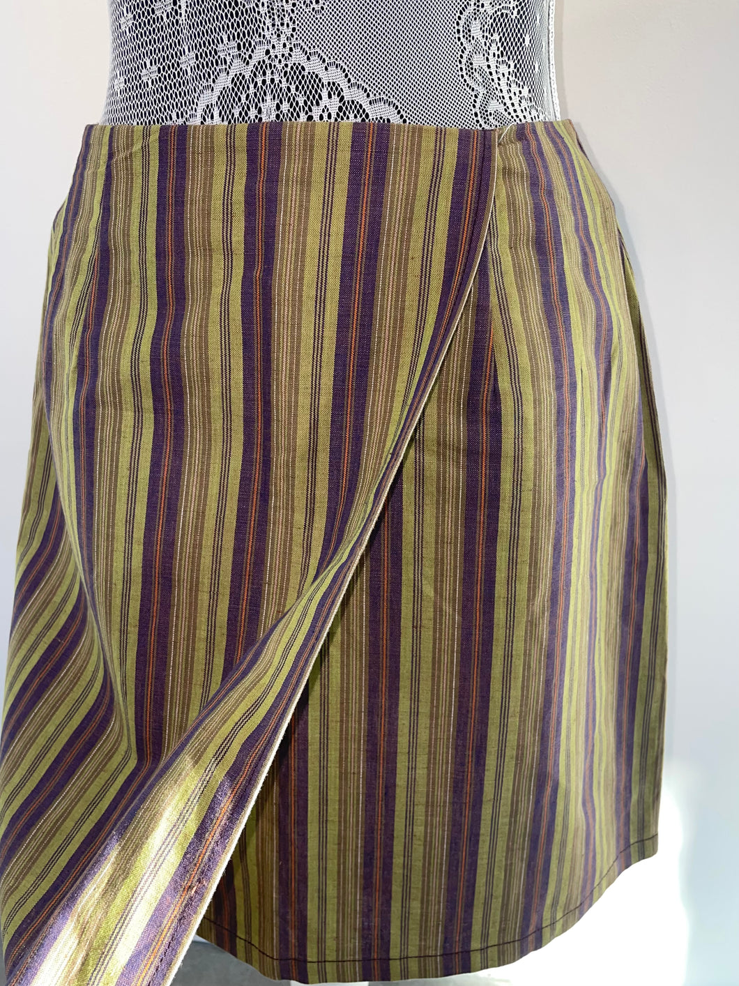 Ann Taylor Linen Cotton Stripe Skirt