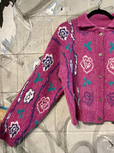 Load image into Gallery viewer, 1980s Fuzzy Knit Floral Cardigan
