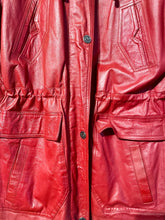 Load image into Gallery viewer, Vintage Red Leather Coat
