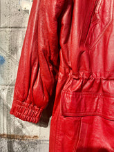 Load image into Gallery viewer, Vintage Red Leather Coat
