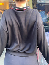 Load image into Gallery viewer, Houndstooth Striped Red/White Polo Sweater
