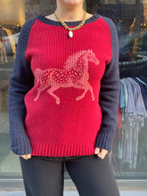 Load image into Gallery viewer, Horse Print Upcycled Lacoste Knit
