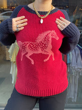 Load image into Gallery viewer, Horse Print Upcycled Lacoste Knit
