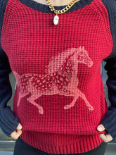 Load image into Gallery viewer, Horse Print Upcycled Lacoste Knit
