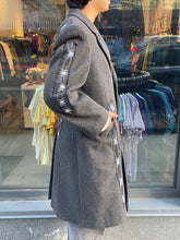 Load image into Gallery viewer, Up-Cycled Barded Wire Patch Cashmere Coat
