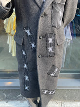 Load image into Gallery viewer, Up-Cycled Barded Wire Patch Cashmere Coat
