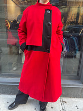 Load image into Gallery viewer, Red&amp;Black Wool Coat
