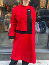 Load image into Gallery viewer, Red&amp;Black Wool Coat
