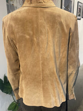 Load image into Gallery viewer, Suede Ruffle Front Button Blouse
