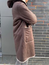Load image into Gallery viewer, DKNY Leather Sherpa Lined Coat
