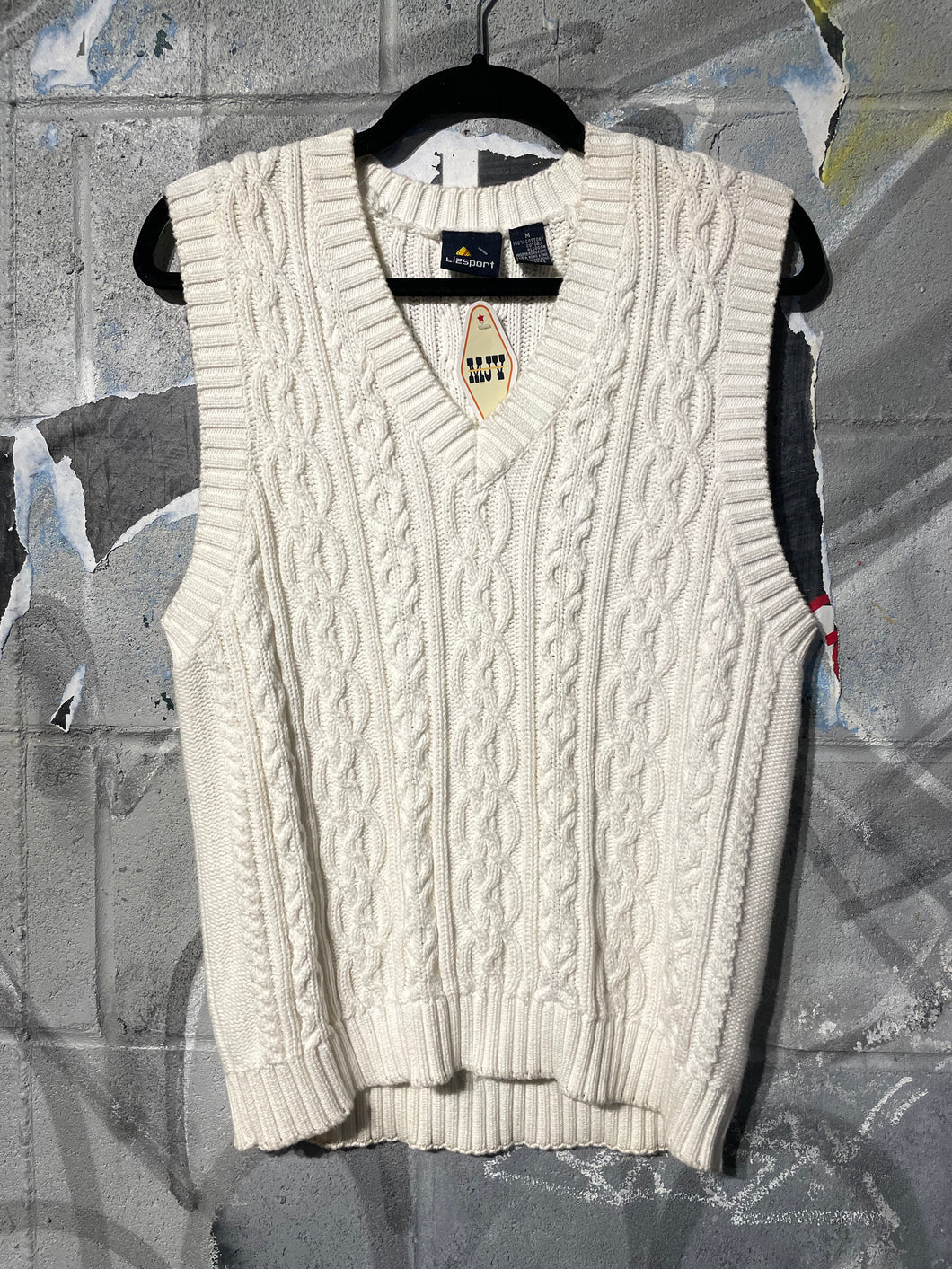 90s Claiborne Sport Cable Knit Vest