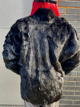 Load image into Gallery viewer, Black Fur Zip-Up Jacket
