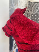 Load image into Gallery viewer, Fuzzy Striped Drape Neck Knit Top
