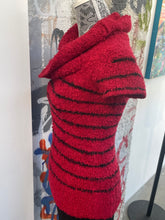 Load image into Gallery viewer, Fuzzy Striped Drape Neck Knit Top
