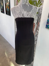 Load image into Gallery viewer, Strapless Pinstripe Midi Dress
