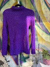 Load image into Gallery viewer, 1970s Purple Mesh Popcorn Shirt
