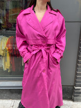 Load image into Gallery viewer, 80s Fuschia Trench Coat
