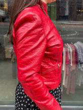 Load image into Gallery viewer, Red Genuine Leather Zip Up
