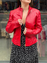 Load image into Gallery viewer, Red Genuine Leather Zip Up

