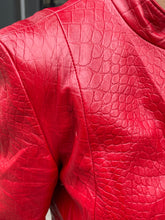 Load image into Gallery viewer, Red Genuine Leather Zip Up
