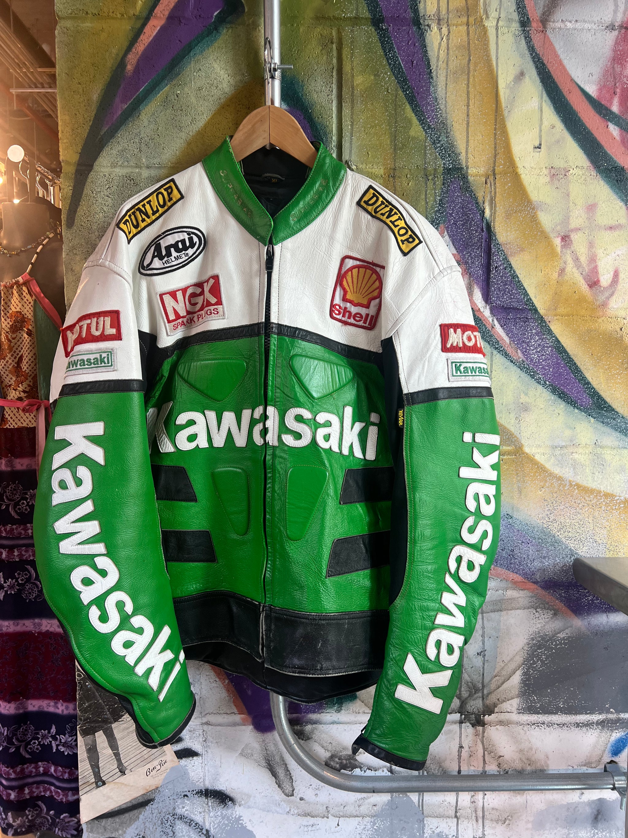 Vintage Kawasaki Racing Moto Jacket Everythings Fine Vintage