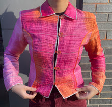 Load image into Gallery viewer, Anage Silk Ruffle Buton Up
