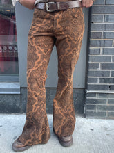 Load image into Gallery viewer, 100% Cotton 70s Pattern Flare Pants
