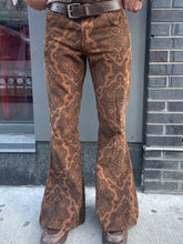 Load image into Gallery viewer, 100% Cotton 70s Pattern Flare Pants
