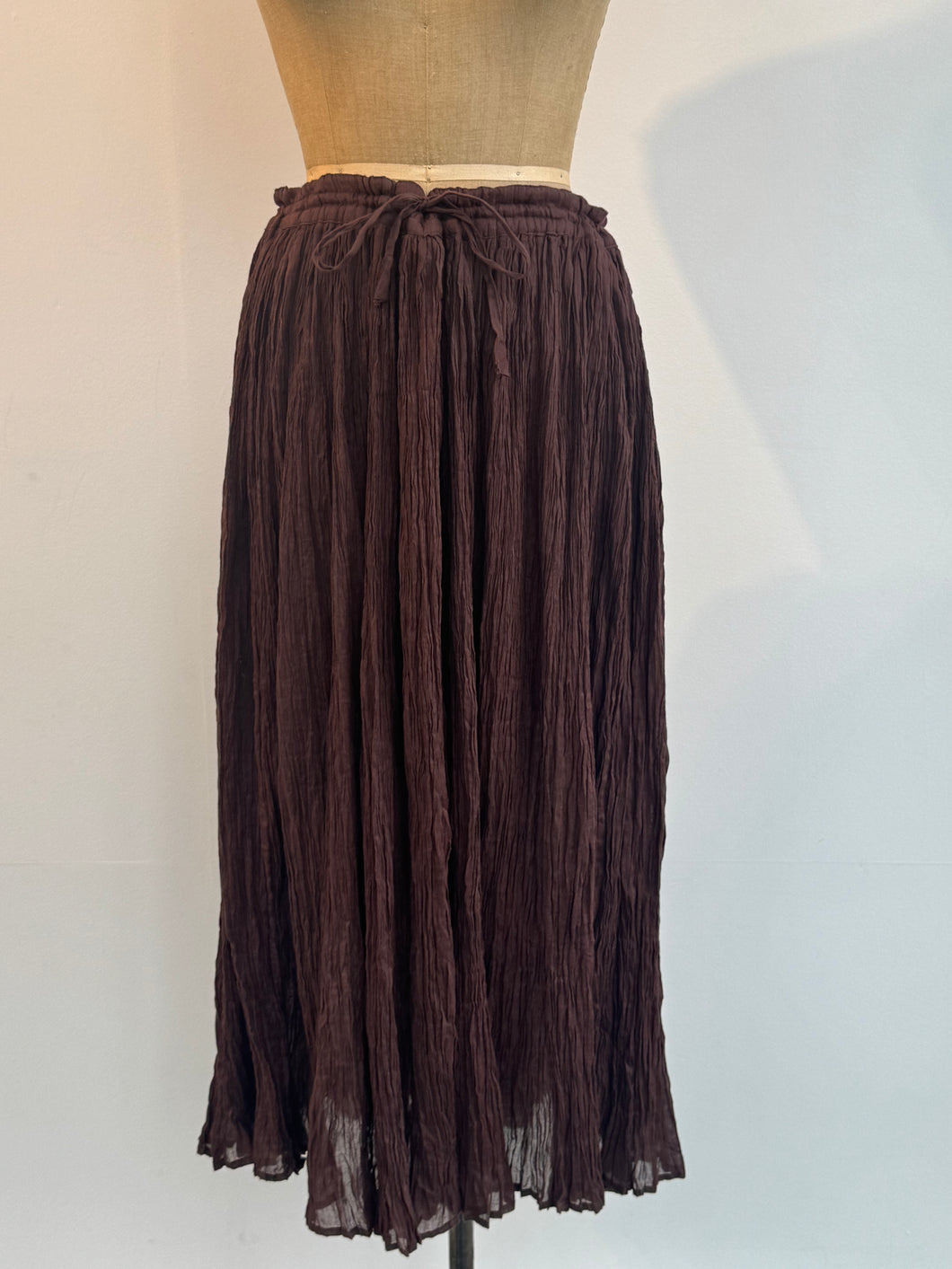 Brown Flowy Maxi Skirt