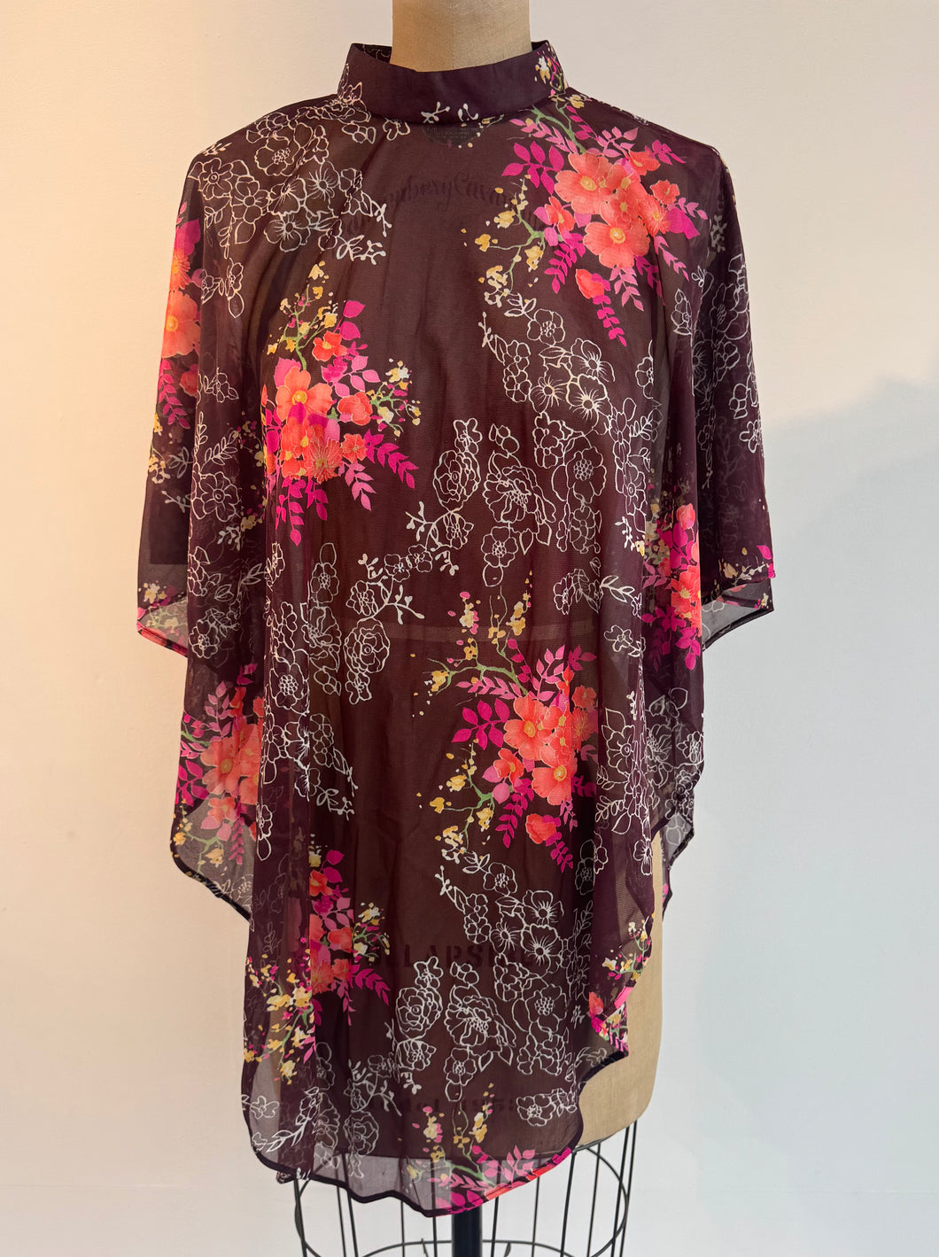 Sheer Floral Shawl