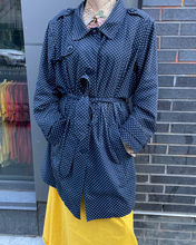 Load image into Gallery viewer, Polka Dot London Fog Trenchcoat
