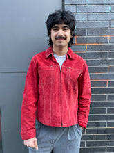 Load image into Gallery viewer, Red Zip-Up Suede Jacket
