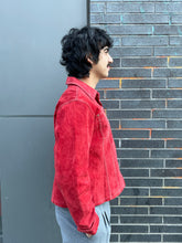 Load image into Gallery viewer, Red Zip-Up Suede Jacket

