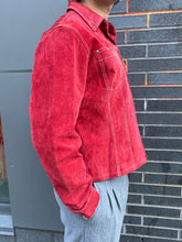 Load image into Gallery viewer, Red Zip-Up Suede Jacket
