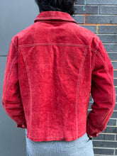 Load image into Gallery viewer, Red Zip-Up Suede Jacket
