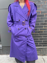 Load image into Gallery viewer, Double Breasted Purple Trenchcoat
