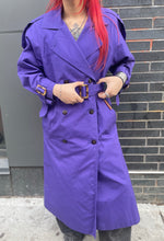 Load image into Gallery viewer, Double Breasted Purple Trenchcoat
