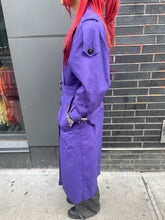 Load image into Gallery viewer, Double Breasted Purple Trenchcoat
