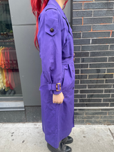 Load image into Gallery viewer, Double Breasted Purple Trenchcoat
