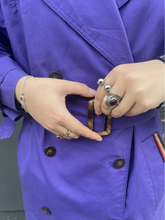 Load image into Gallery viewer, Double Breasted Purple Trenchcoat
