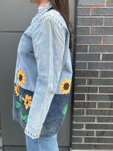 Load image into Gallery viewer, Blue Suede Sunflower Jacket
