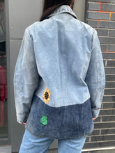 Load image into Gallery viewer, Blue Suede Sunflower Jacket
